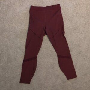 Fabletics Deep Maroon High-Waisted Leggings